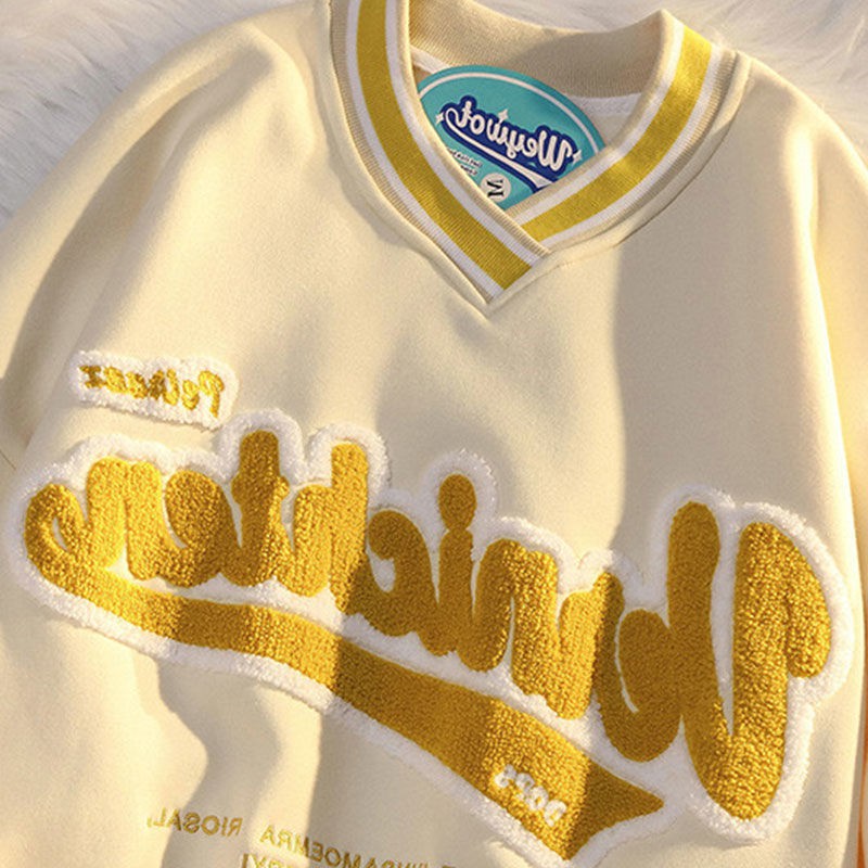 Áo sweater cổ chữ V dáng rộng thêu họa tiết thời trang xuân thu mới 2021 cho nữ | BigBuy360 - bigbuy360.vn