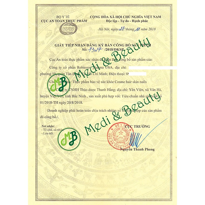 Viên uống ngăn rụng tóc, sáng da, chắc móng Cosme HAIR, SKIN, NAILS Chai 60 viên Medibeauty