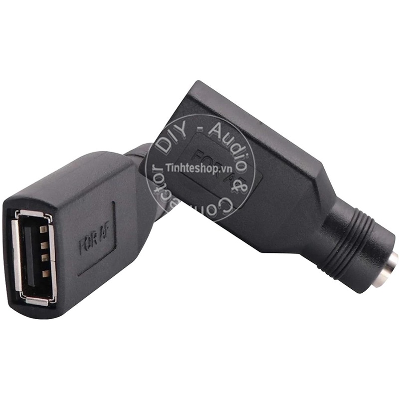 Đầu đổi nguồn USB AF sang DC 5.5x2.1mm cổng cái - hoặc ngược lại DC 5.5x2.1mm cái ra USB cái 1 chiếc