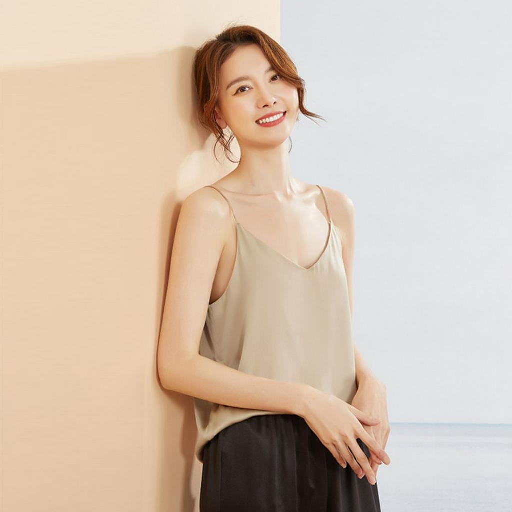 Bộ Ngủ Nữ, Bộ Đồ Ngủ Ngắn Tay Chất Liệu Vải Lụa latin Cao Cấp THE1997