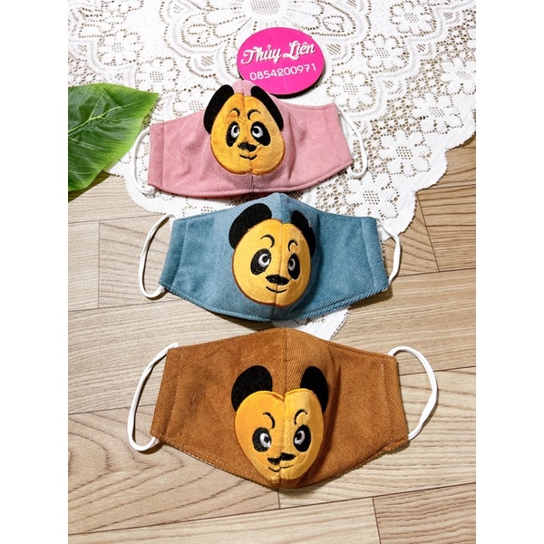 Khẩu trang vải xinh xắn dày hình