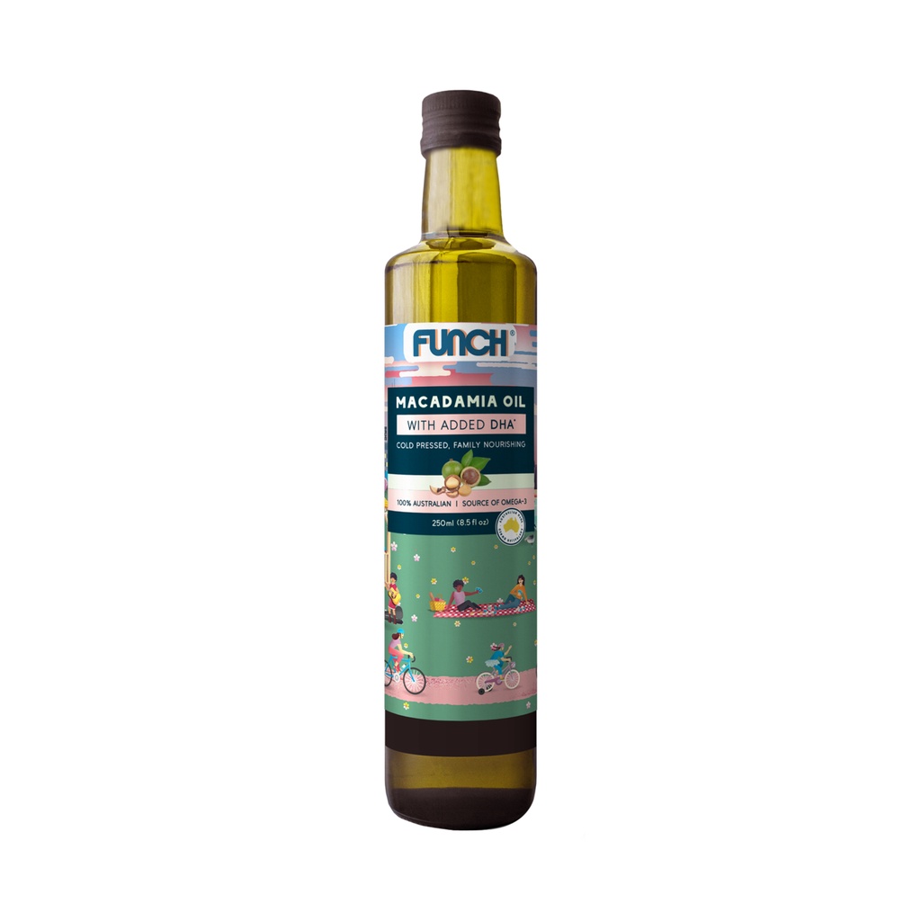 Dầu Hạt Macca  FUNCH Cho Bé Ăn Dặm 6 Tháng Tuổi  Úc Bổ Sung DHA Omega 3 Chai 250ml