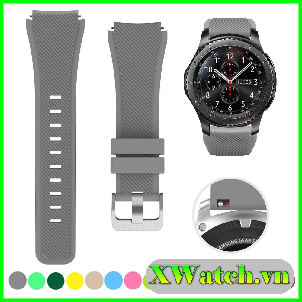 Dây silicon vân sần Samsung Galaxy Watch 3 45mm 46mm Pace Stratos GTR 47 GTR2 GTR2E, Gear S3 ,GT2 GT2E/Pro