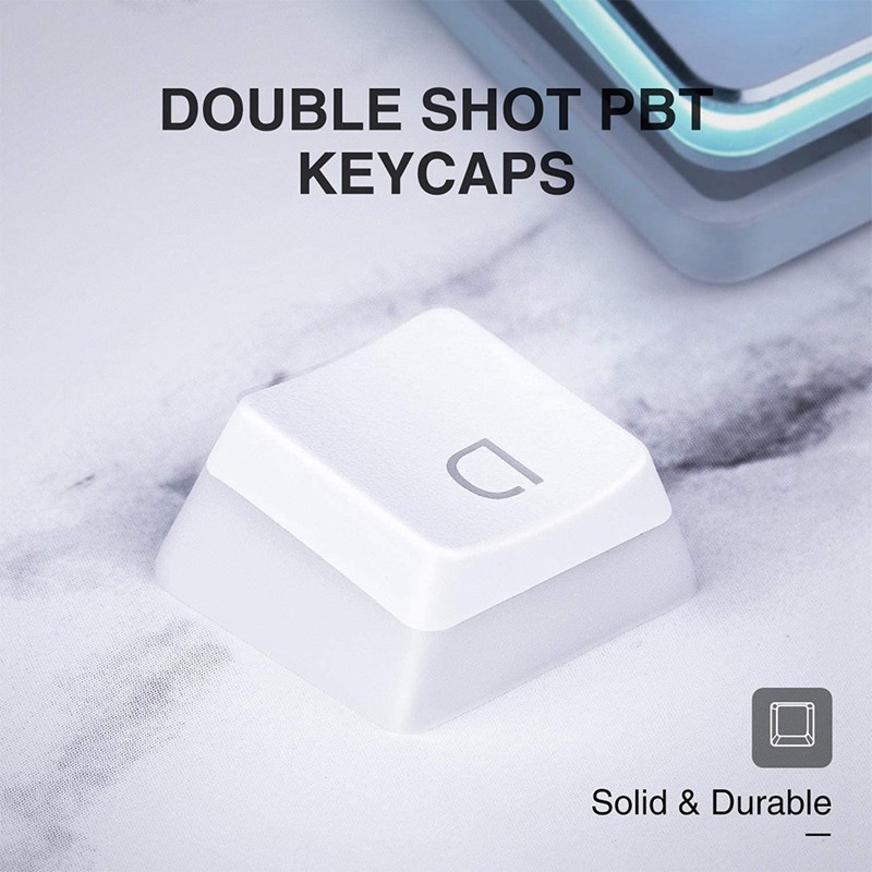 Double Shot PBT Pudding Keycaps 104 Translucent Scrub Keycap Compatible with Cherry MX Mechanical Keyboard with Puller