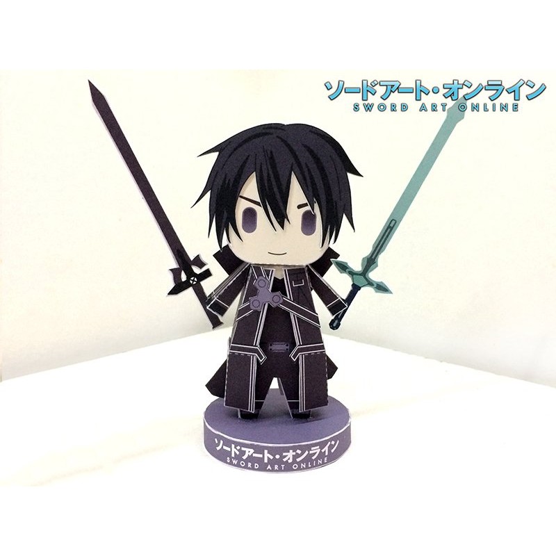 Mô hình giấy in hình nhân vật Sword Art Online ĐAO KIẾM VỰC THẦN papercraft anime chibi trưng bày
