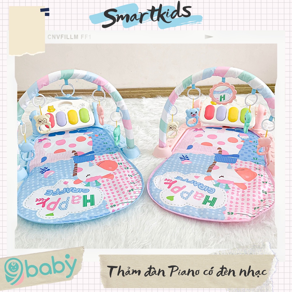 [Ảnh Thật + Video] Thảm Đàn 9Baby Nằm Chơi Piano Hình Hươu Cho Bé