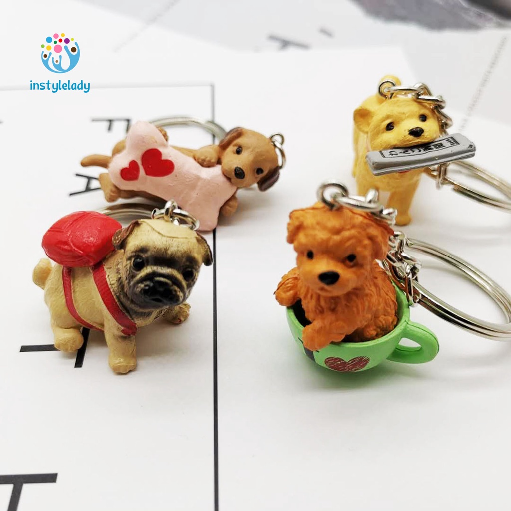 Móc Chìa Khóa Hình Chú Chó Bằng Nhựa Dễ Thương Cho Nữ