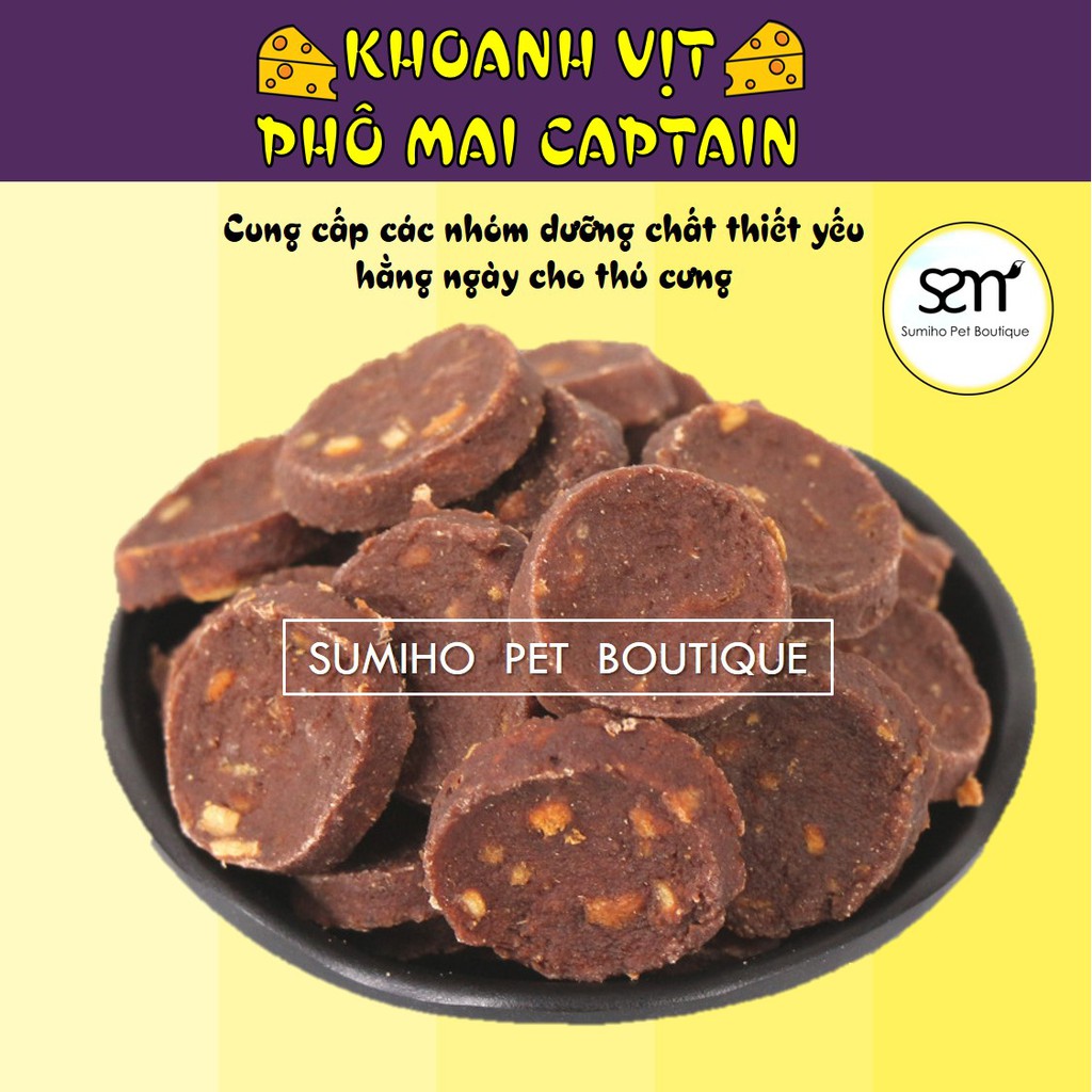 Bánh thưởng cho chó Captain (Khoanh vịt phô mai) (100gr/túi)