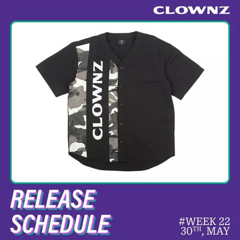 ClownZ half camo baseball jersey size M
