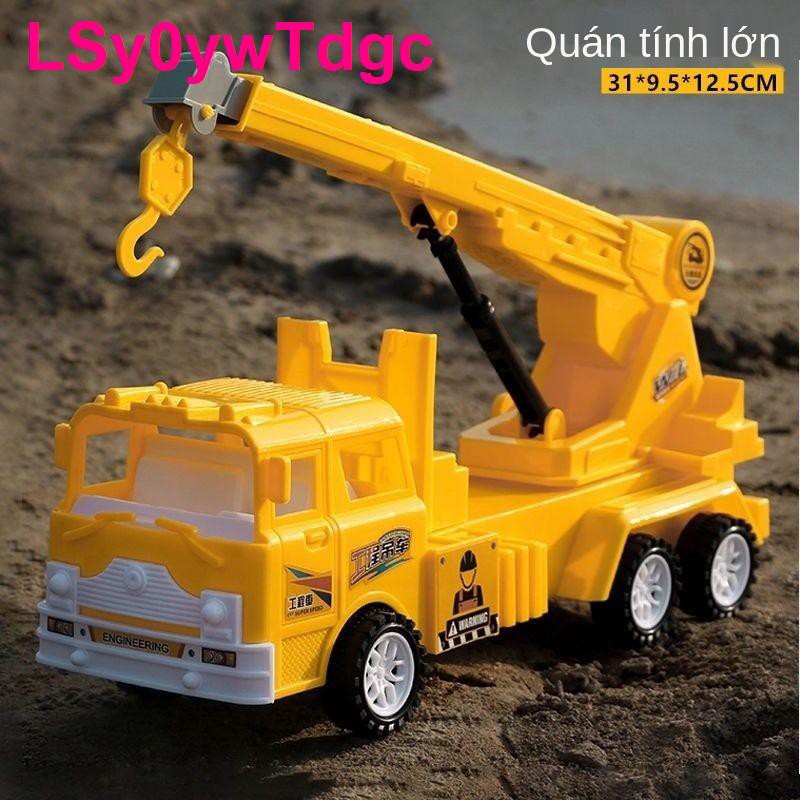 Cần trục quán tính xe tải xây dựng siêu lớn cẩu quân cảnh ô tô đồ chơi trẻ em 3-6 tuổi <