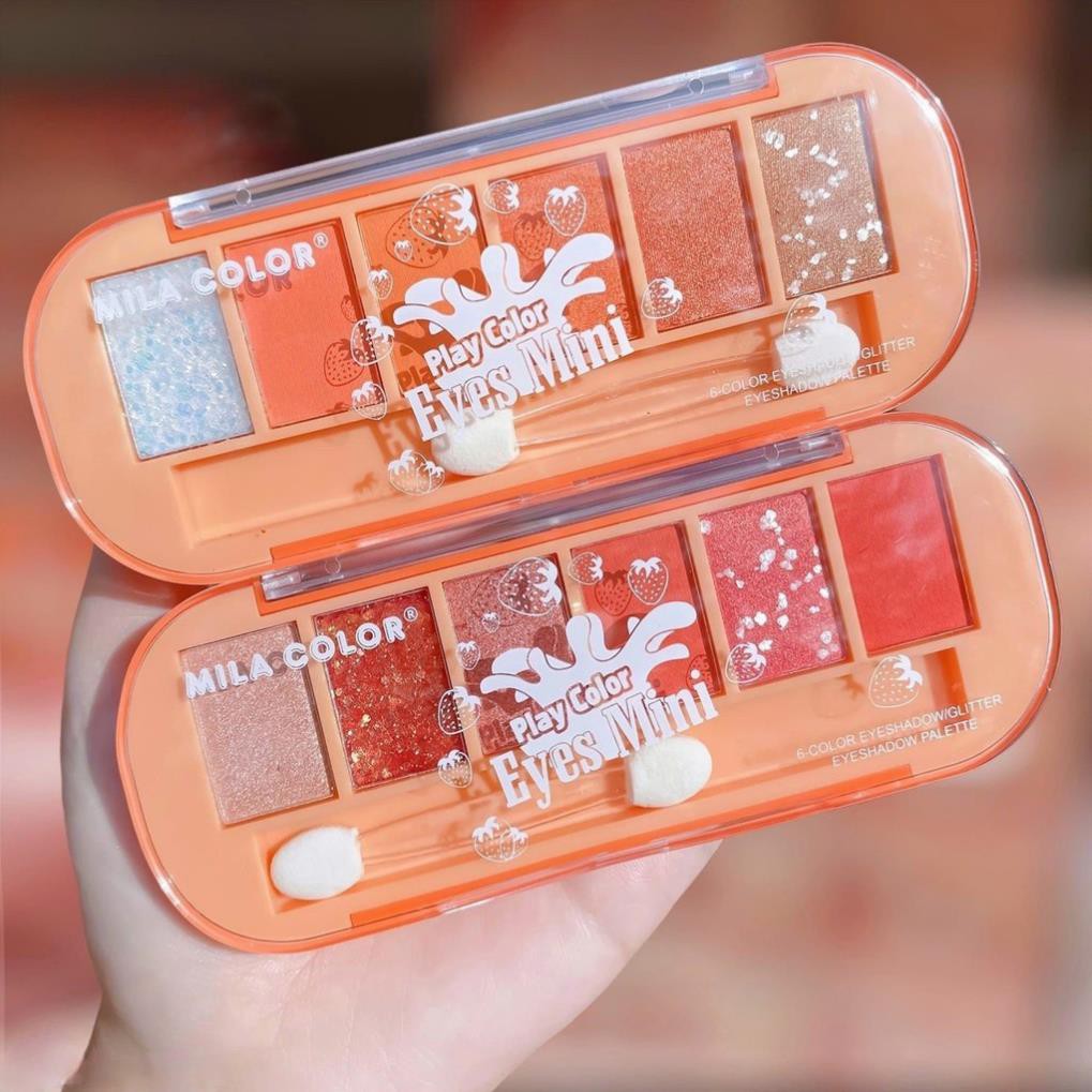 Nhủ mắt Mila 6 ô dài Play Color Eyes Mini Kèm Cọ