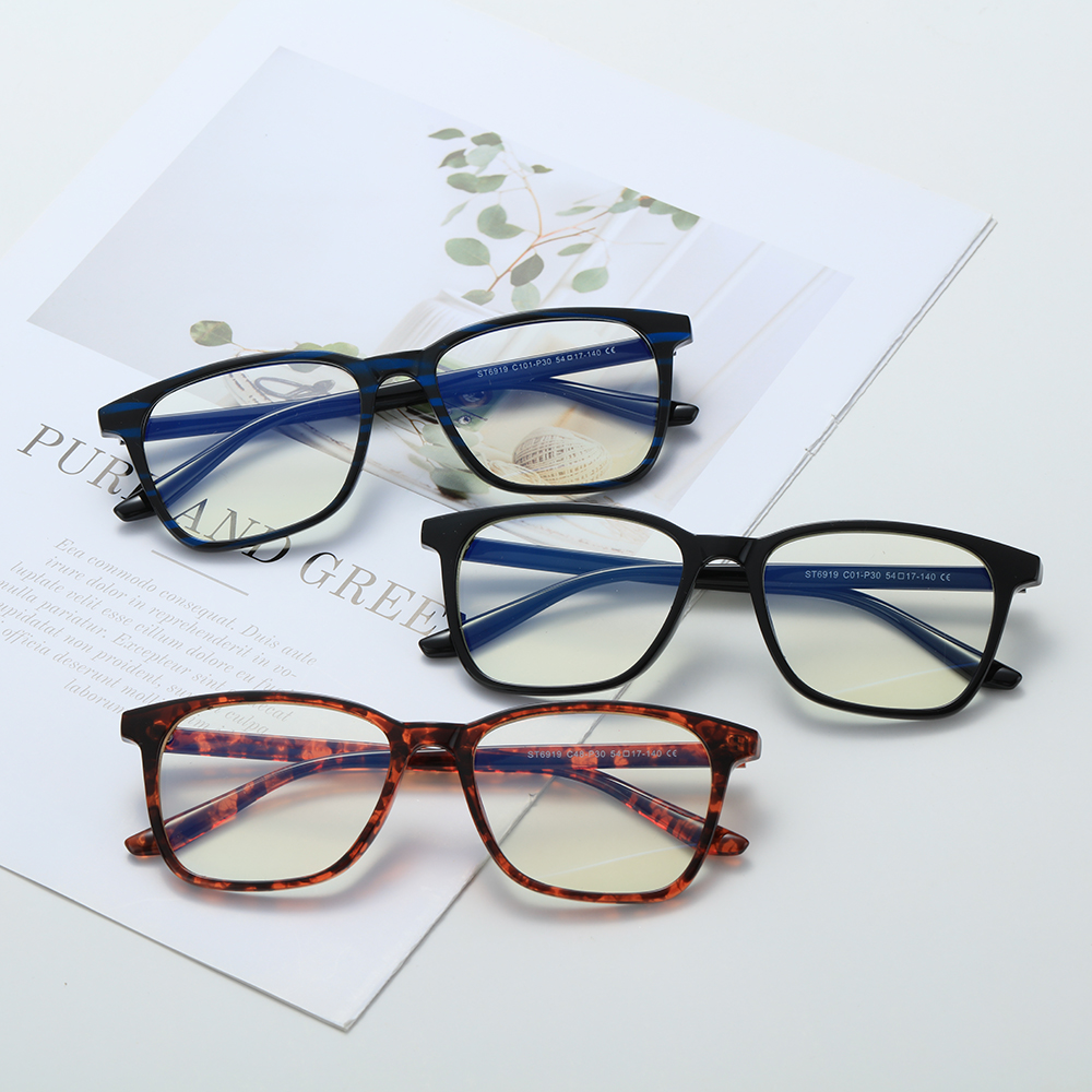 Kính Đọc Sách Chống Tia UV400 Gọng Nhẹ Màu Xanh Dương Có Bản Lề Lò Xo Kiểu Retro Cho Nam Nữ