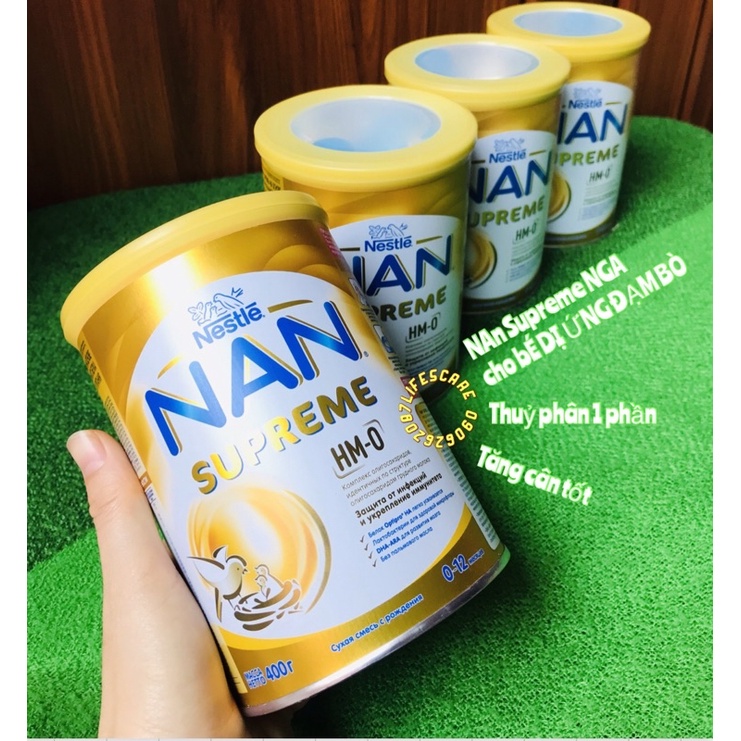 [Thuỷ Phân Cho Bé Dị Ứng Đạm Bò] Sữa Bột Nan Supreme Nga HMO, Hộp 400g