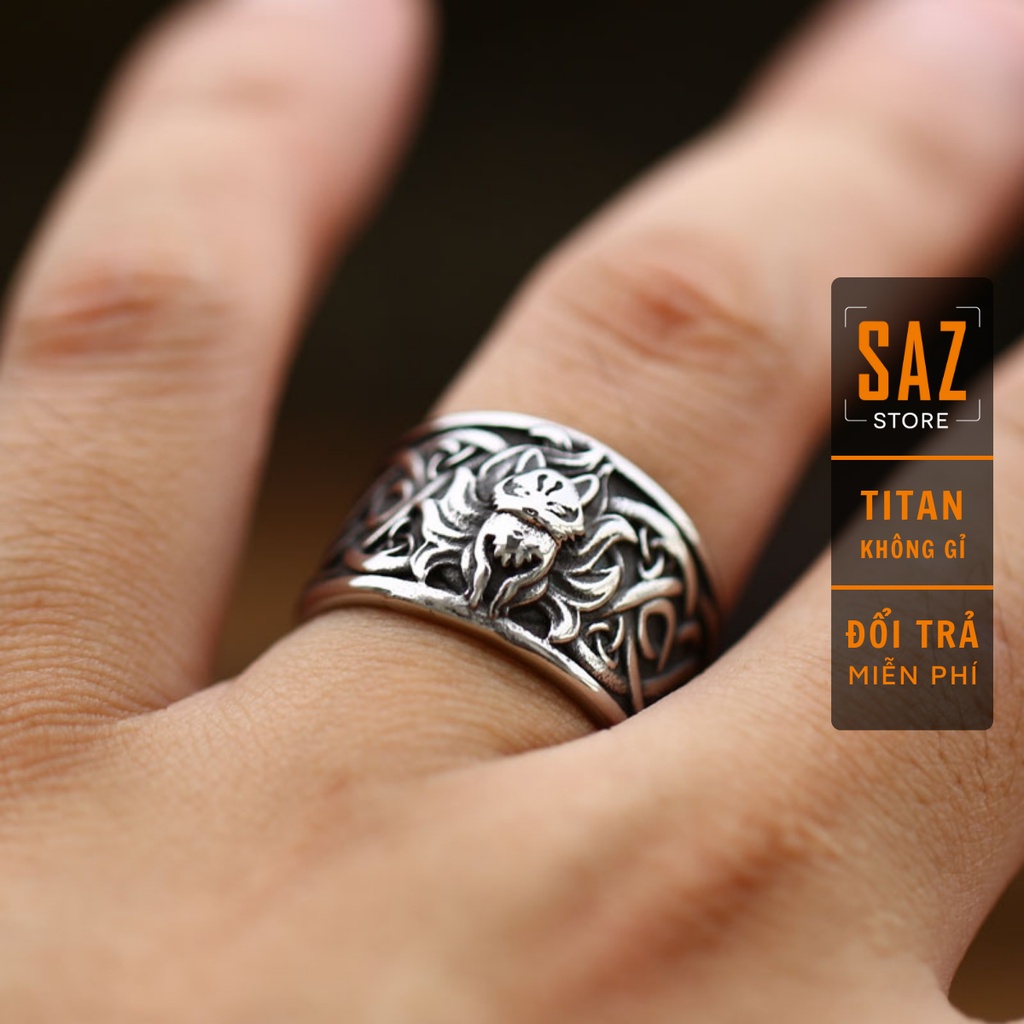 Nhẫn nam nữ tròn Unisex màu bạc Thời trang SAZ chất liệu Titan đẹp đơn giản - Nhẫn Vĩ Hồ