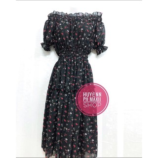 Đầm váy maxi voan hoa