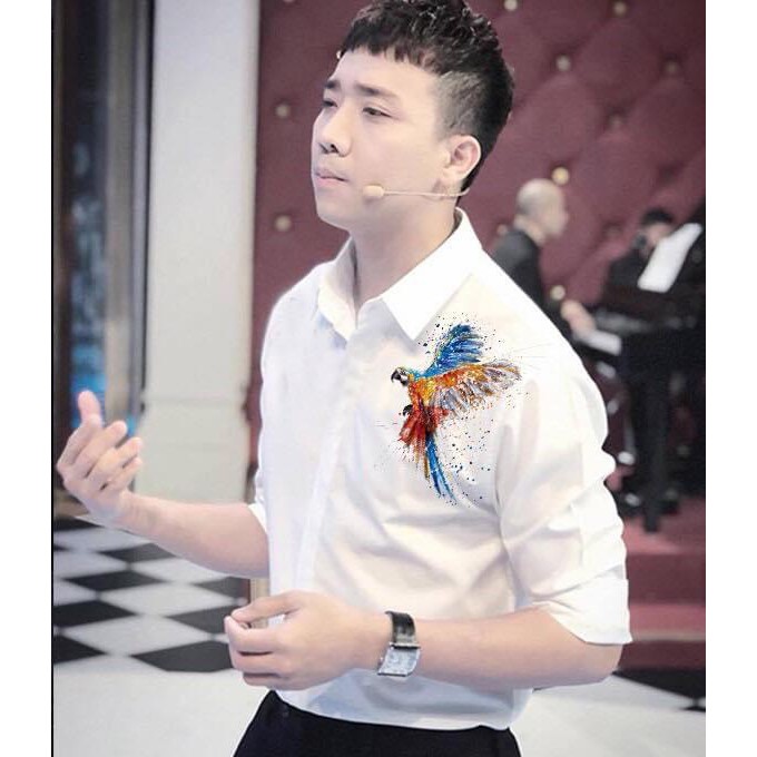 ÁO SƠ MI NAM, ÁO CẶP ĐÔI NAM NỮ DÀI TAY TRẮNG KATE LỤA IN HÌNH ĐẠI BÀNG FORM BODY HÀN QUỐC MẪU MỚI | BigBuy360 - bigbuy360.vn