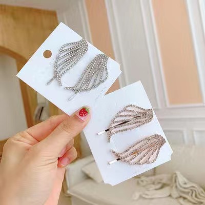 Kẹp tóc hình cánh đính kim cương giả thời trang Hàn quốc tỏa sáng cho nữ