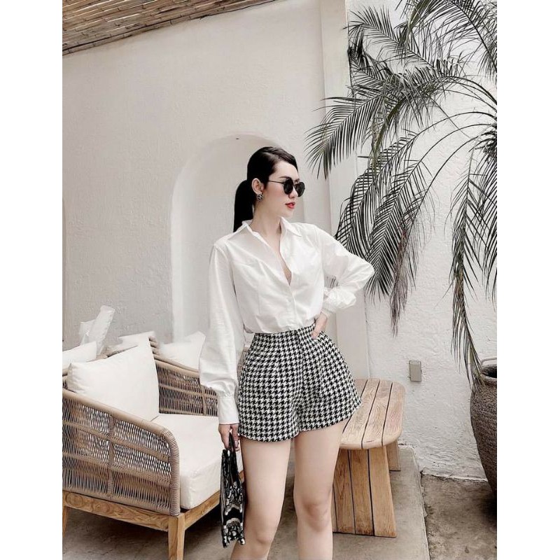 Sét sơ mi quần phồng