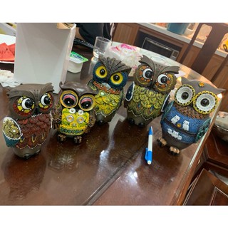 Con cú mèo may mắn, trưng bầy tiểu cảnh, bàn học, bàn làm việc văn phòng