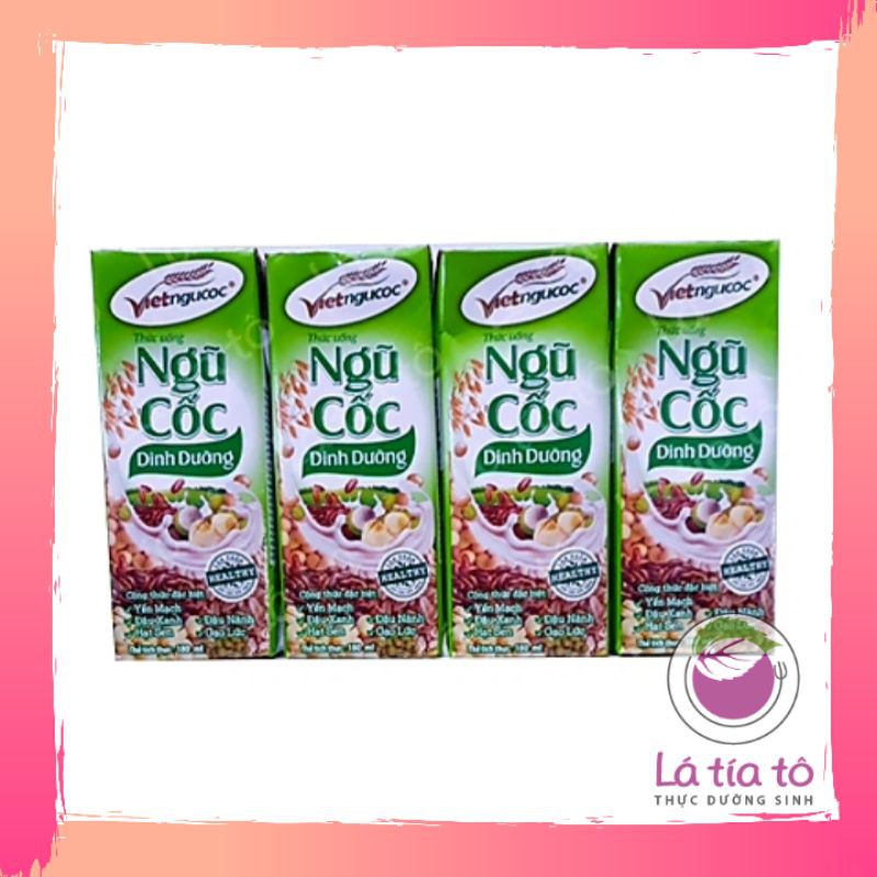 SỮA NGŨ CỐC DINH DƯỠNG LỐC 4 HỘP (180 ml / 1 hộp) - LÁ TÍA TÔ