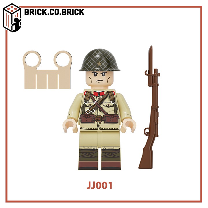 Lính Nhật Mô Hình Đồ Chơi Lắp Ráp Lính Quân Đội Thế Chiến Minifigure Japan Soldier World War JJ001-JJ005