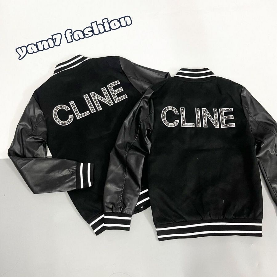 ÁO KHOÁC BOMBER NAM BẢN TAY DA UNISEX_YAM70028 _ SFP CLINE MÀU ĐEN FULL SIZE