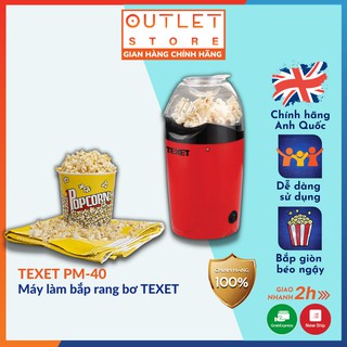 Máy Làm Bắp Rang Bơ TEXET PM-40 Nồi Nổ Bỏng Ngô Đậu Caramel Mini Gia Đình Bằng Điện