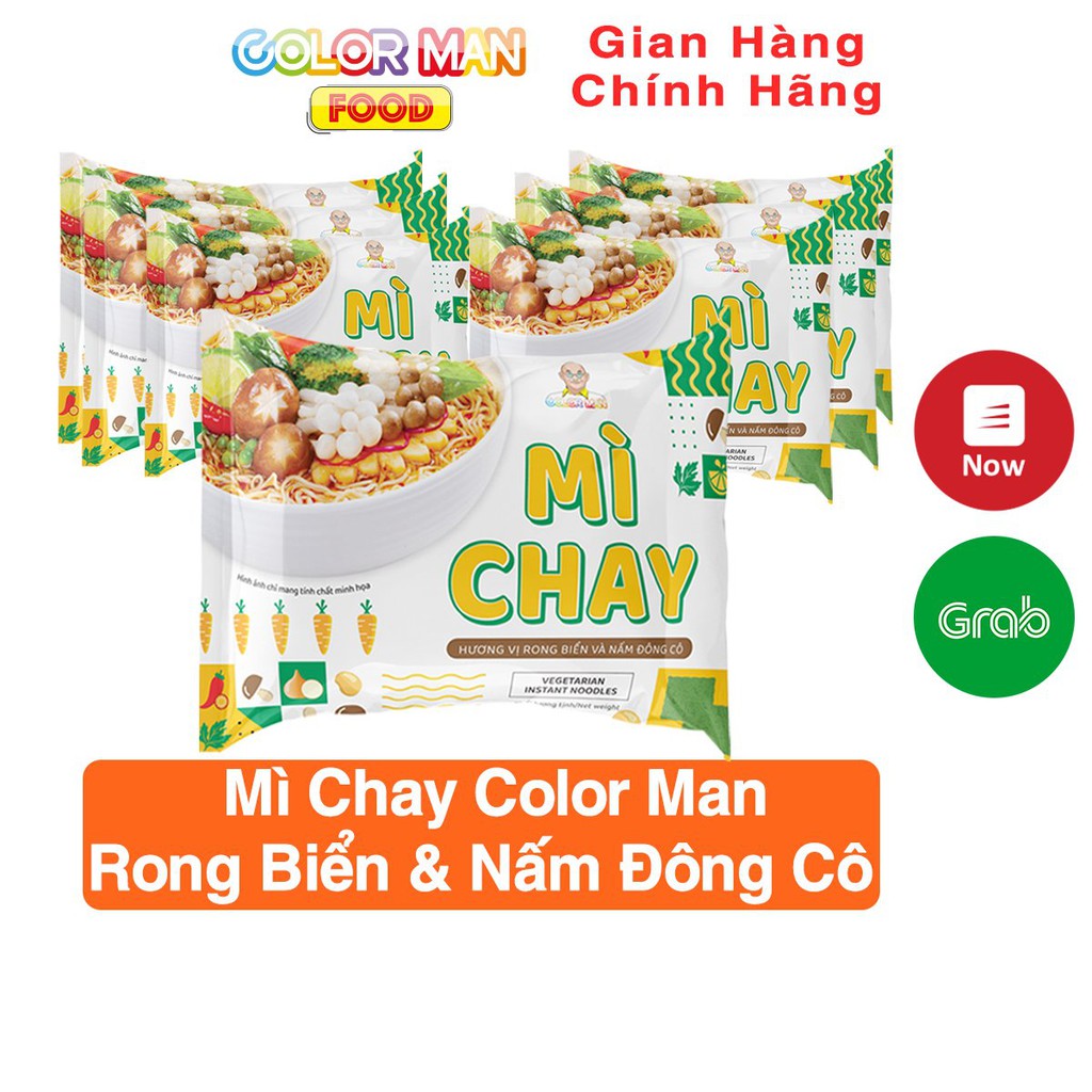 Mì gói chay Color Man hương vị rong biển và nấm đông cô giòn mềm kích thích vị giác không gắt dầu tăng độ ngon khi ăn | BigBuy360 - bigbuy360.vn