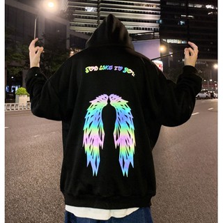 Áo Nỉ Hoodie phản quang hình đôi cánh dài cực chất [FREESHIP] Áo nỉ dày dặn, áo nỉ nam nữ đẹp, áo hoodie, áo đôi