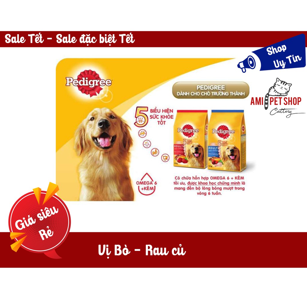 (GIÁ RẺ VÔ ĐỊCH) Thức ăn hạt cho chó lớn Pedigree - bao 10kg