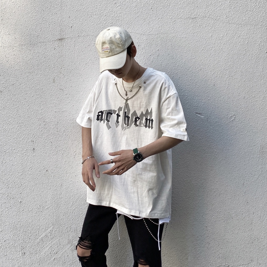 Áo Thun Tay Ngắn In Chữ Plus Size Phong Cách Hàn Quốc Cho Nam