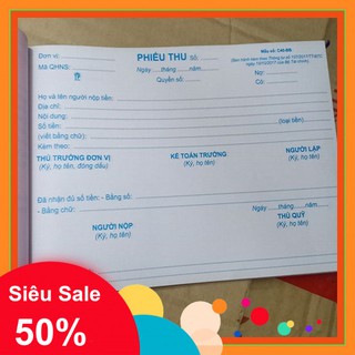 [Bán Sỉ]-Phiếu Thu 2 Liên (13x19), Có Rãnh Xé[Giá Tốt Nhất]
