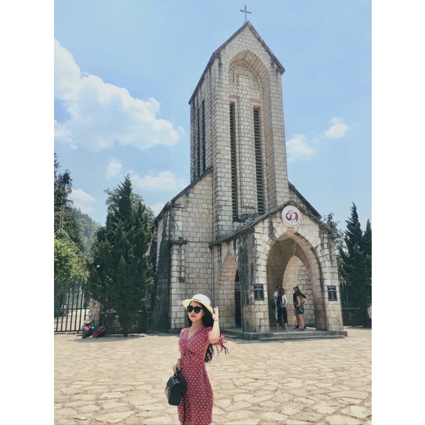 VÁY CHẤM BI HỒNG