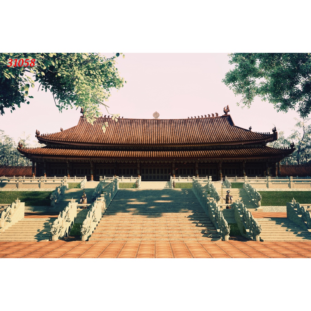 Tranh Dán Tường Khổ Lớn địa danh CHÙA CHIỀN, CUNG ĐIỆN, THUYỀN BUỒM Hà Nội kích thước theo yêu cầu, không giới hạn