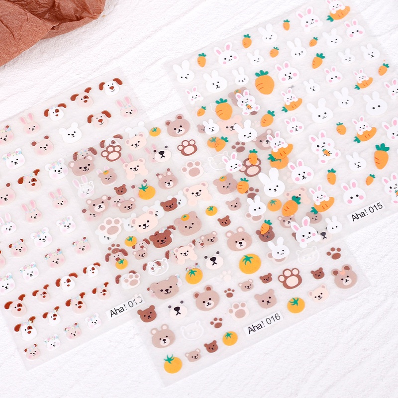 1 Tấm Hình Dán Móng Tay Hoạt Hình 3D Dễ Thương Chống Thấm Nước DIY
