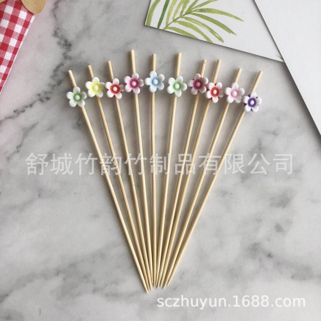 100 Xiên Bằng Tre Hình Trái Cây Hoa Quả, Đa Dạng Trang Trí Cocktail Decor Giá Rẻ