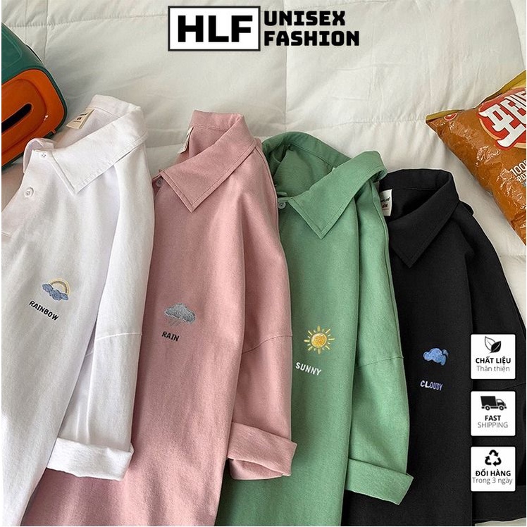 Áo thun polo cổ trụ unisex Ulzzang 4 màu Rain, áo thun có cổ HLFashion