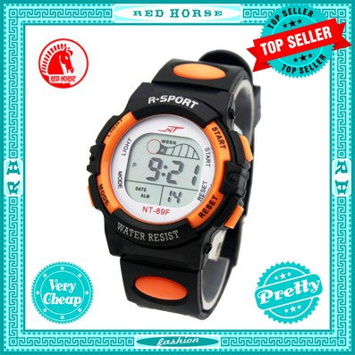 Đồng hồ điện tử trẻ em bé trai, bé gái NT-89F (Cam)