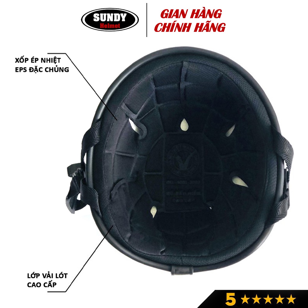 Mũ bảo hiểm nửa đầu SUNDY Helmets, có kính UV, phi công, tem Bò Sữa cute, an toàn, chất lượng, Freesize