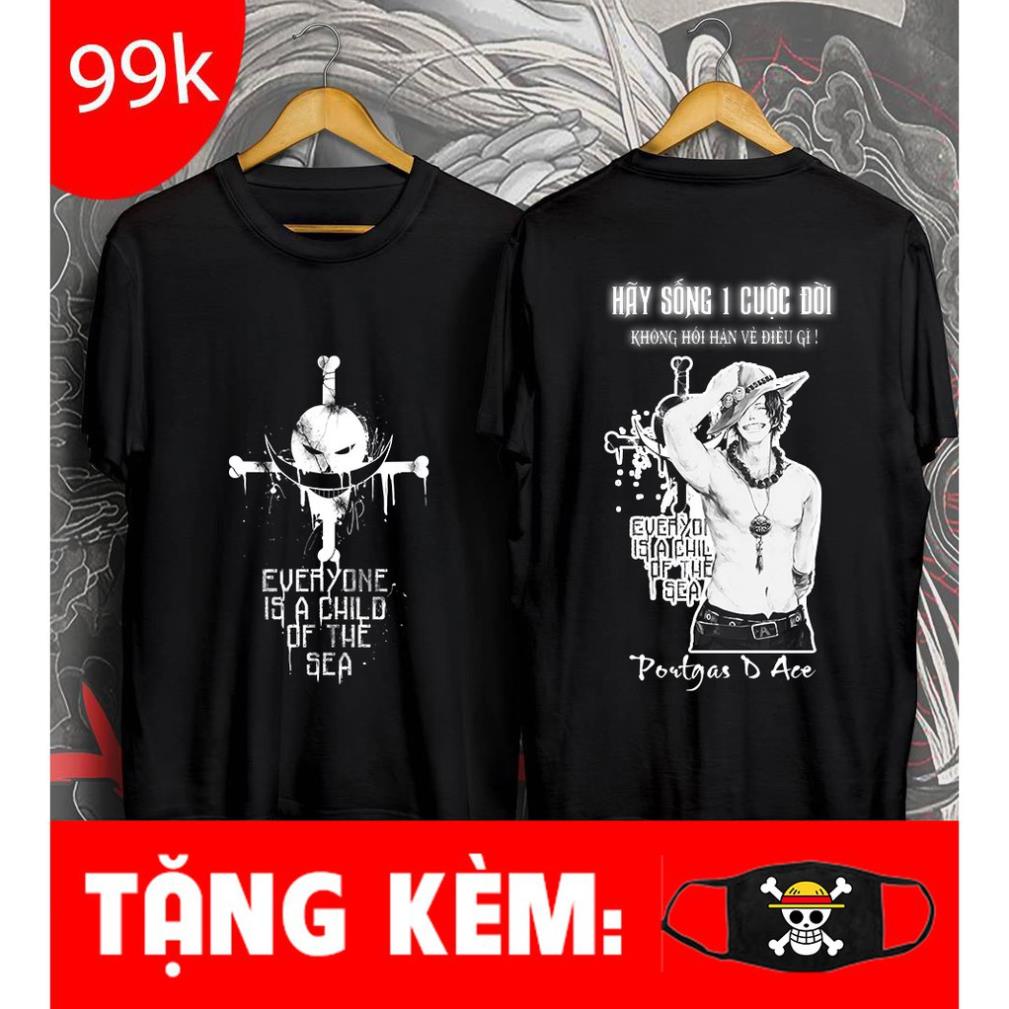 [SIÊU RẺ] ÁO ONE PIECE ACE | ÁO THUN ONE PIECE đẹp tặng kèm bịt mặt ONE PIECE cực ngầu /uy tín chất 