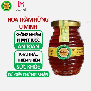 Mật ong rừng U Minh, Khai thác CHUẨN THIÊN NHIÊN 100%, Lọ thủy tinh 100ml, OGINBÊ