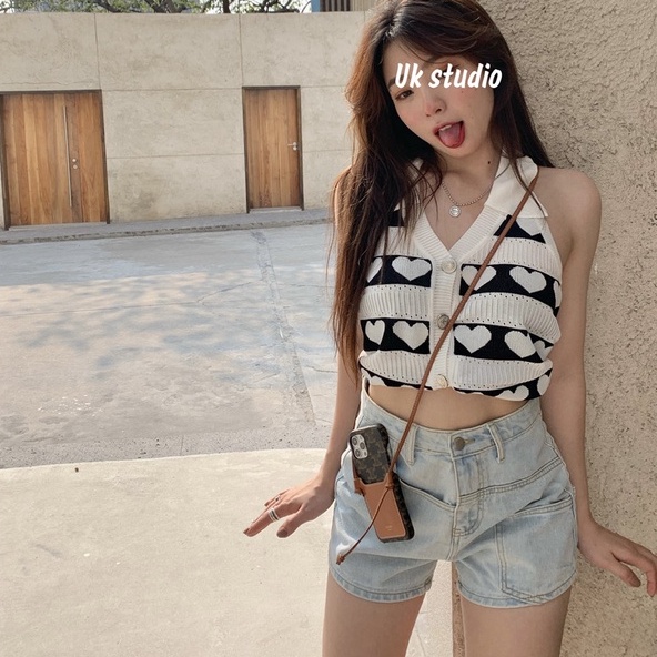 【ZHELIHANGFEI】Áo Dây Dệt Kim Cổ POLO Thời Trang Quyến Rũ