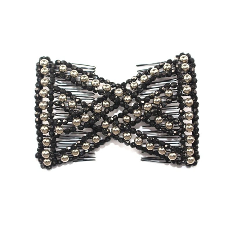 Lược kẹp tóc co giãn đính đá thiết kế sang trọng cho nữ