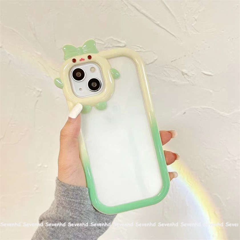 Ốp Điện Thoại Dẻo Trong Suốt Màu Gradient Họa Tiết Quái Vật Nhỏ Cho iPhone 14 13 12 11 Pro Max Xs Max Xr X 7 8 6 6s Plus