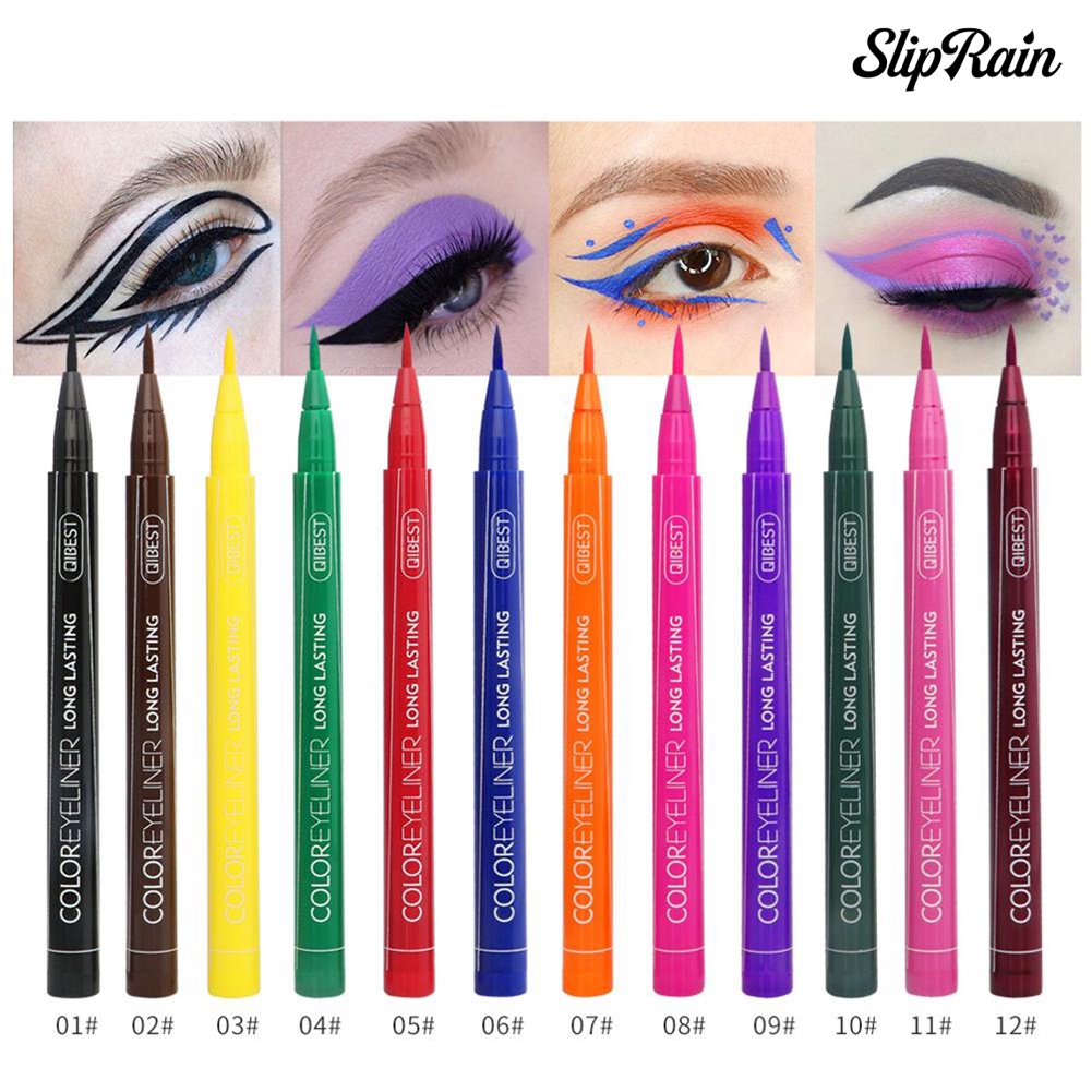 (Hàng Mới Về) Bút Kẻ Mắt Qibest 12 Màu Tùy Chọn Nhanh Khô Không Nhòe Tiện Dụng