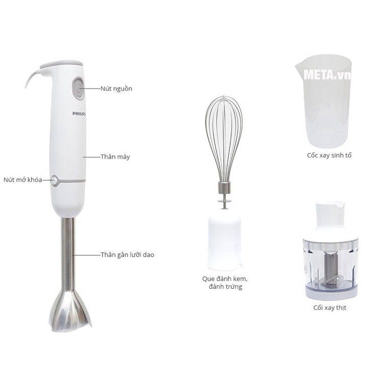 CỐI XAY THỊT Máy xay cầm tay Philips HR1607 HR1604 HR1600 550W chính hãng