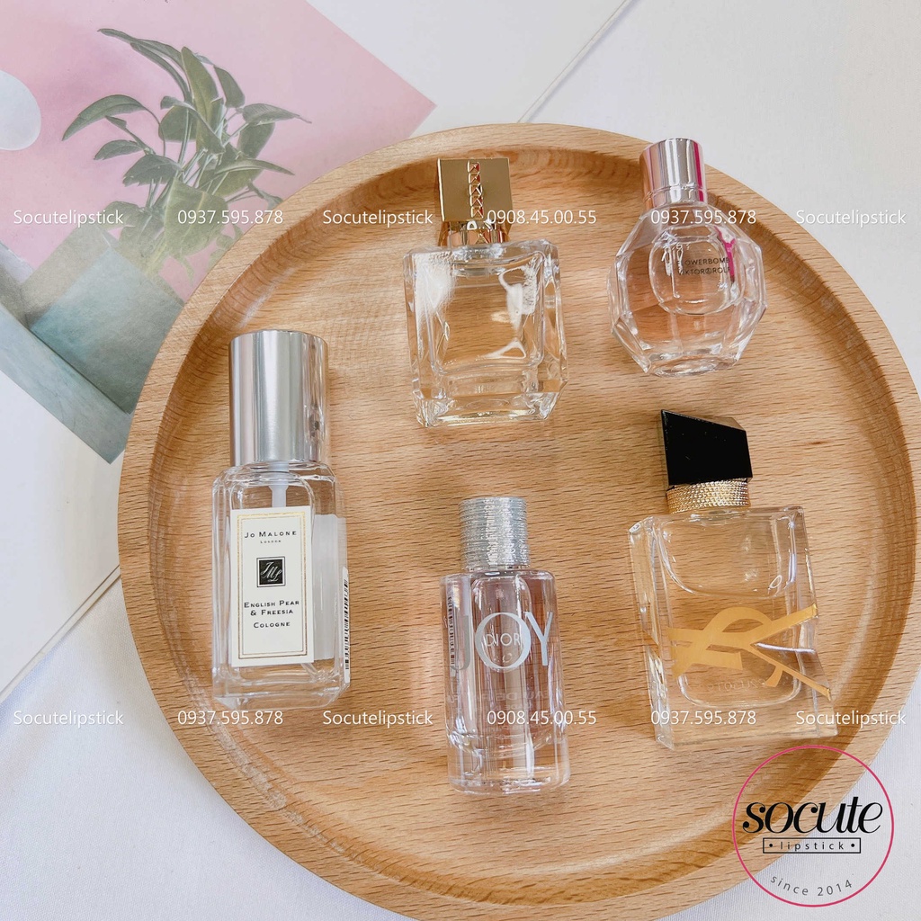 Set nước hoa nữ Fragrance Sampler For Her Macy's (Diior Joy Intense - Jo Malone English Pear - Flowerbomb - Valentino)