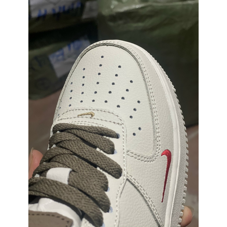 Giày thể thao AF1 vệt nâu, Giày sneaker air force 1 nam nữ cao cấp size 36_43