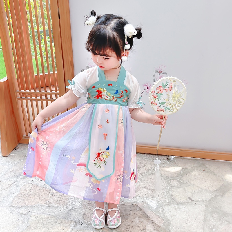 Bộ Hán Phục Phong Cách Trung Hoa Xinh Xắn Cho Bé Gái