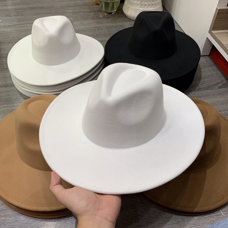Mũ Nón Fedora Unisex Vành 10cm Nỉ Lót